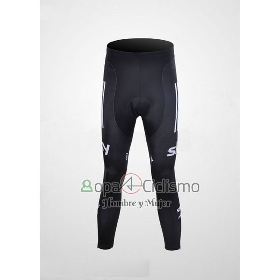 Sky UCI Mondo Campione Ropa Ciclismo Culotte Largo 2012 Hombre Mangas Largas Negro y Blanco